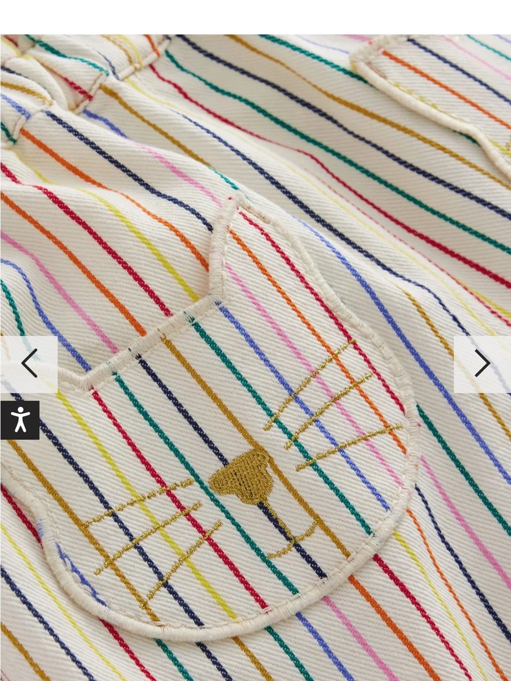 Mini Boden Rainbow Stripe Cotton Shorts